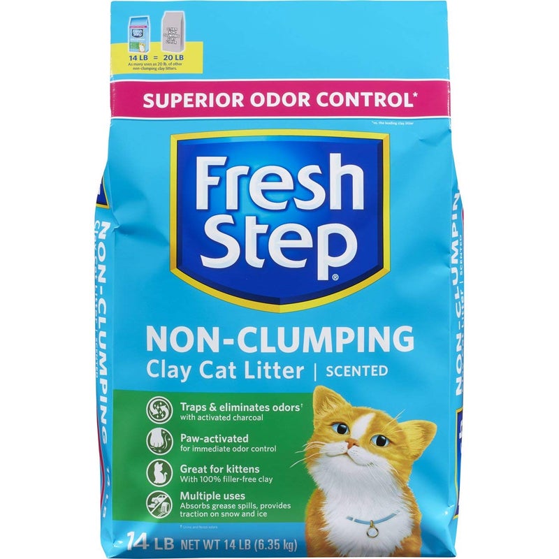 Fresh Step Non Clumping Cat Litter With Febreze Freshness, With 7-Day Odor Control, 14 lb. Bag - Image 1